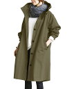 【送料無料】 トレンチコート レディース スプリングコート アウター コート 春服 カジュアル 通勤 ゆったり ロング丈 フード付き (JP, アルファベット,...