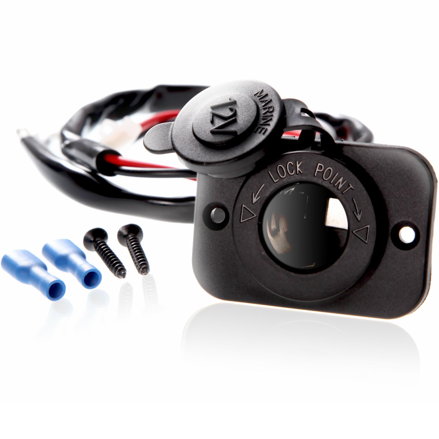 【送料無料】Phoenix バイク・自動車・ボート・重機用 電源ソケット【12V専用】埋め込み式／雨天・洗車..