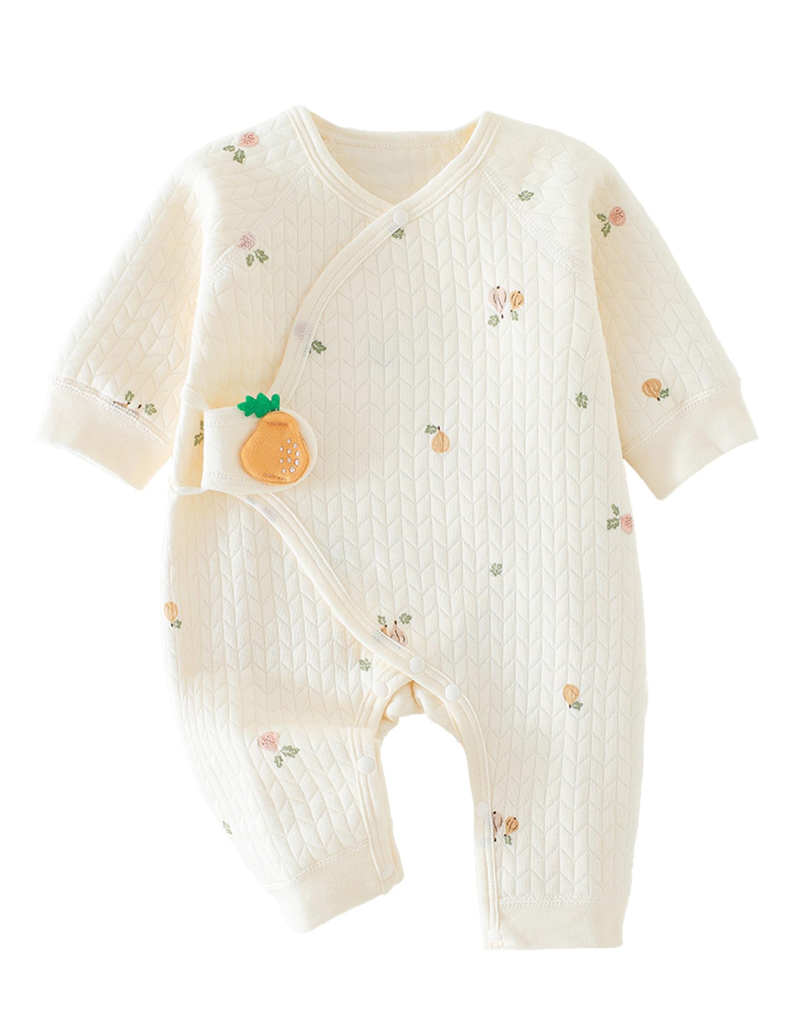 【送料無料】[HAYAHARU] ベビー服 新生児服 長袖 ロンパース 女の子 男の子 赤ちゃん服 カバーオール 赤ちゃん 肌着 パジャマ 前開き 可愛い 着替え便利 出産準備 出産祝い プレゼント 綿100% 色：F、サイズ：66