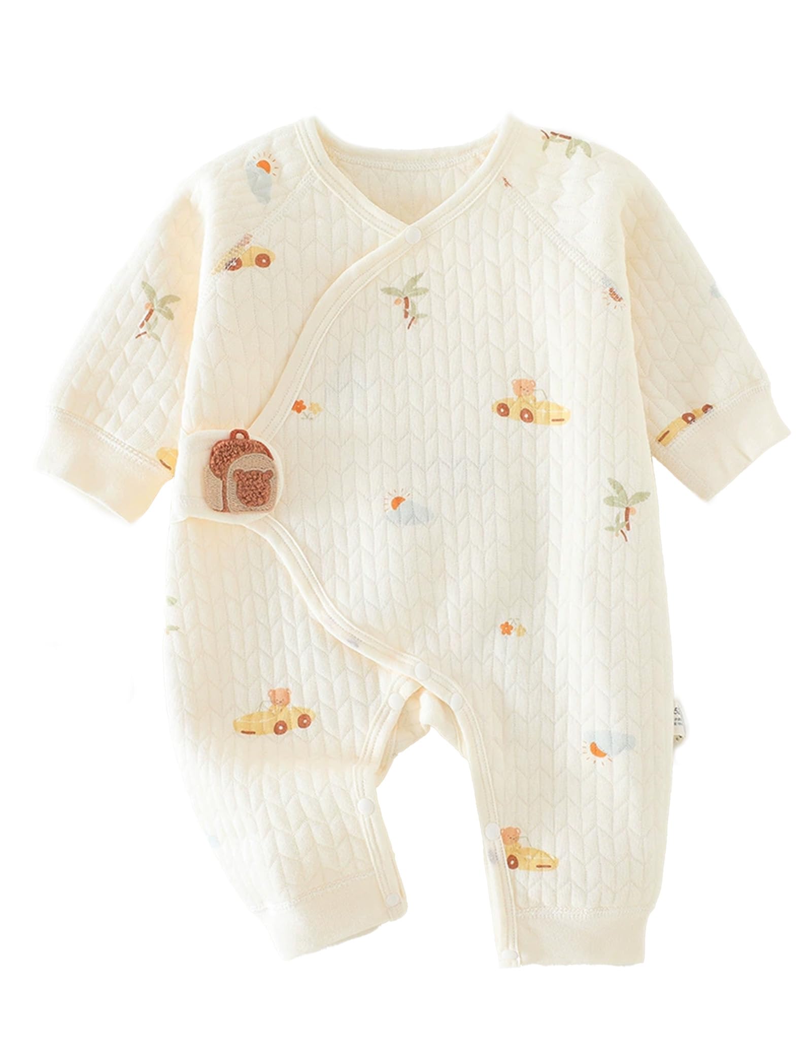 【送料無料】[HAYAHARU] ベビー服 新生児服 長袖 ロンパース 女の子 男の子 赤ちゃん服 カバーオール 赤ちゃん 肌着 パジャマ 前開き 可愛い 着替え便利 出産準備 出産祝い プレゼント 綿100% 色：H、サイズ：59