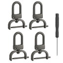 【送料無料】4個セット取り外し可能スナップフックスイベルクラスプ ドライバー付き 360°回転 DIY バッグストラップ交換用キット dカン 取り外し簡単 留め...