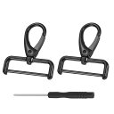 【送料無料】2個セット 取り外し可能 ナスカン ネジ式 ドライバー付き 回転式 バッグ金具 ストラップフック スイベルクラスプ リュック 修理 DIY 手芸 バ...