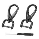 【送料無料】2個セット 取り外し可能 ナスカン ネジ式 ドライバー付き 回転式 バッグ金具 ストラップフック スイベルクラスプ リュック 修理 DIY 手芸 バ...