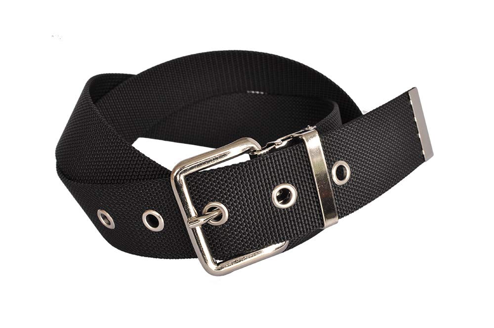 【送料無料】[KASAJIMA]【頑丈設計】作業ベルト 40mm幅 1ピン 日本製 ナイロン 定番穴あきタイプ 作業用ワークベルト・カジュアル対応 【No.17】 色：ブラック、サイズ：M