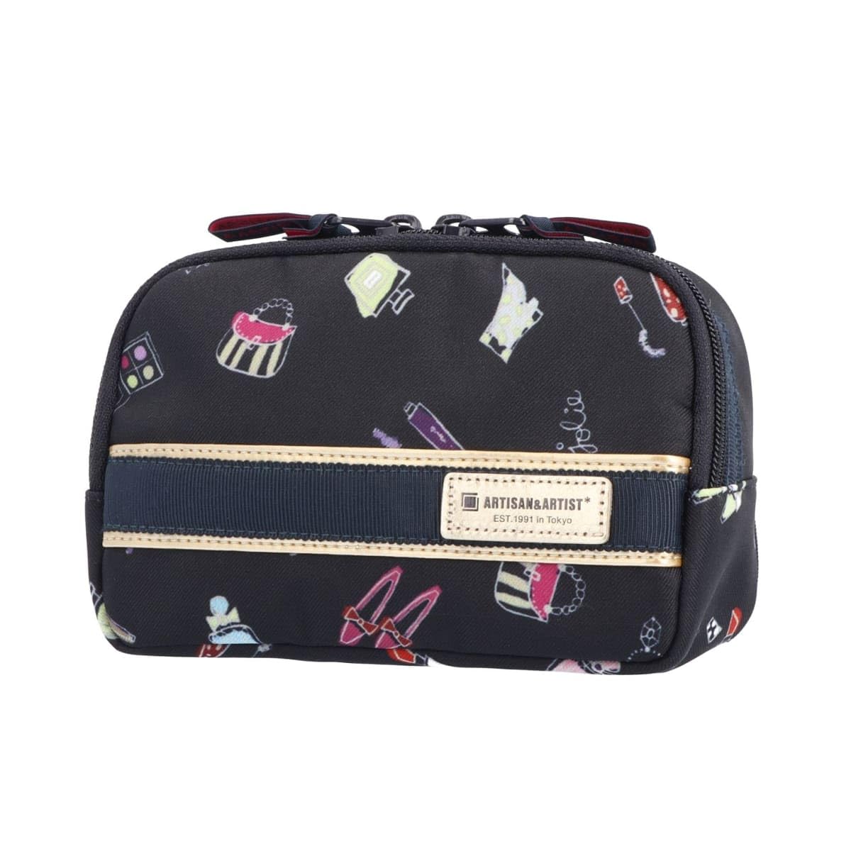 【送料無料】[ARTISAN&ARTIST*] ミニマムサイズのスロープシェイプ・ポーチ レーヴ・ミスティーク 5WP-RY111 色：ブルー