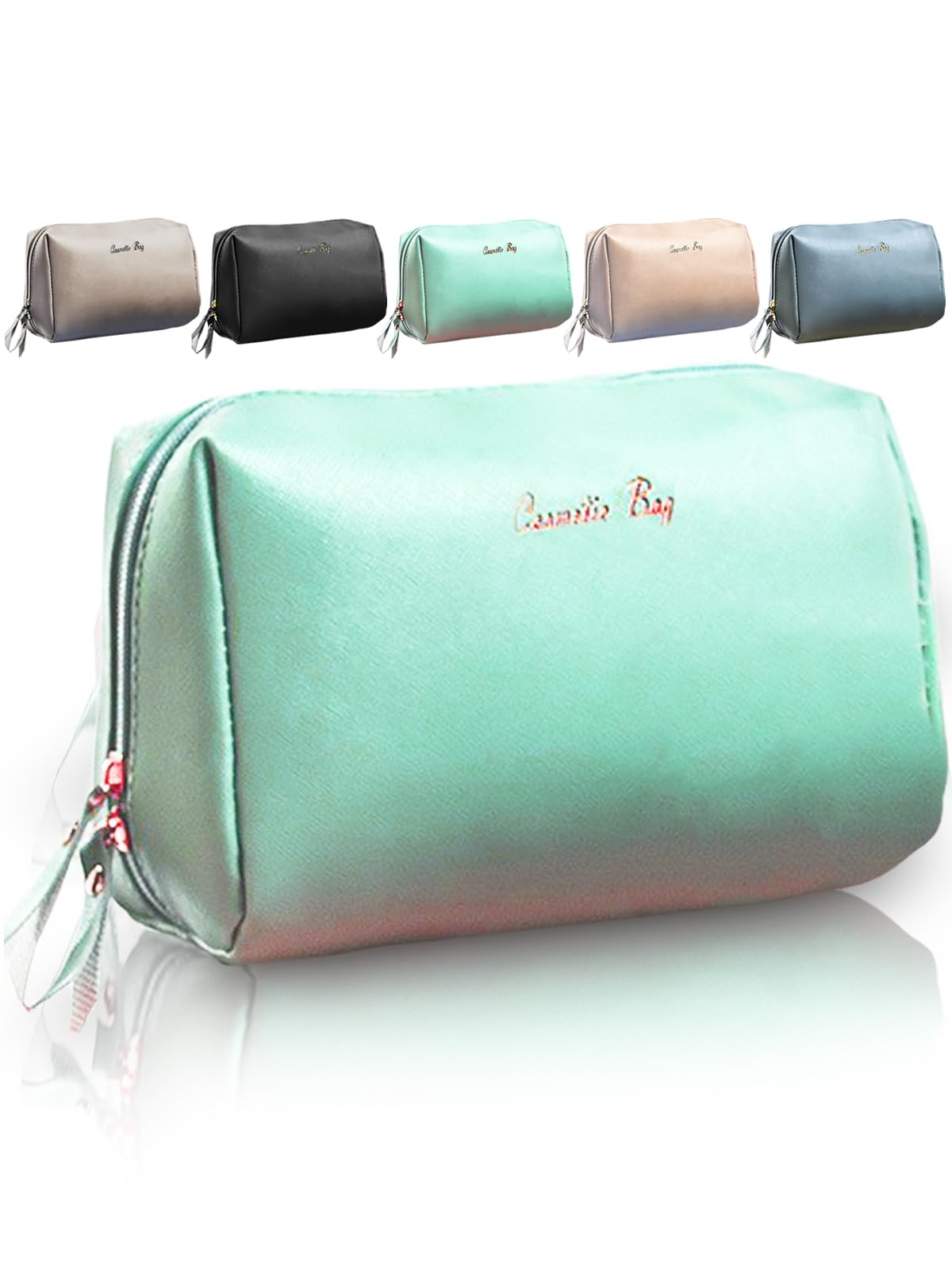 【送料無料】【雑誌掲載 自立三角型】 化粧ポーチ メイクポーチ コスメ ポーチ おしゃれ 可愛い 大容量 持ち運び レディース 化粧品 小物入れ RIMINA 色：グリーン、サイズ：大サイズ