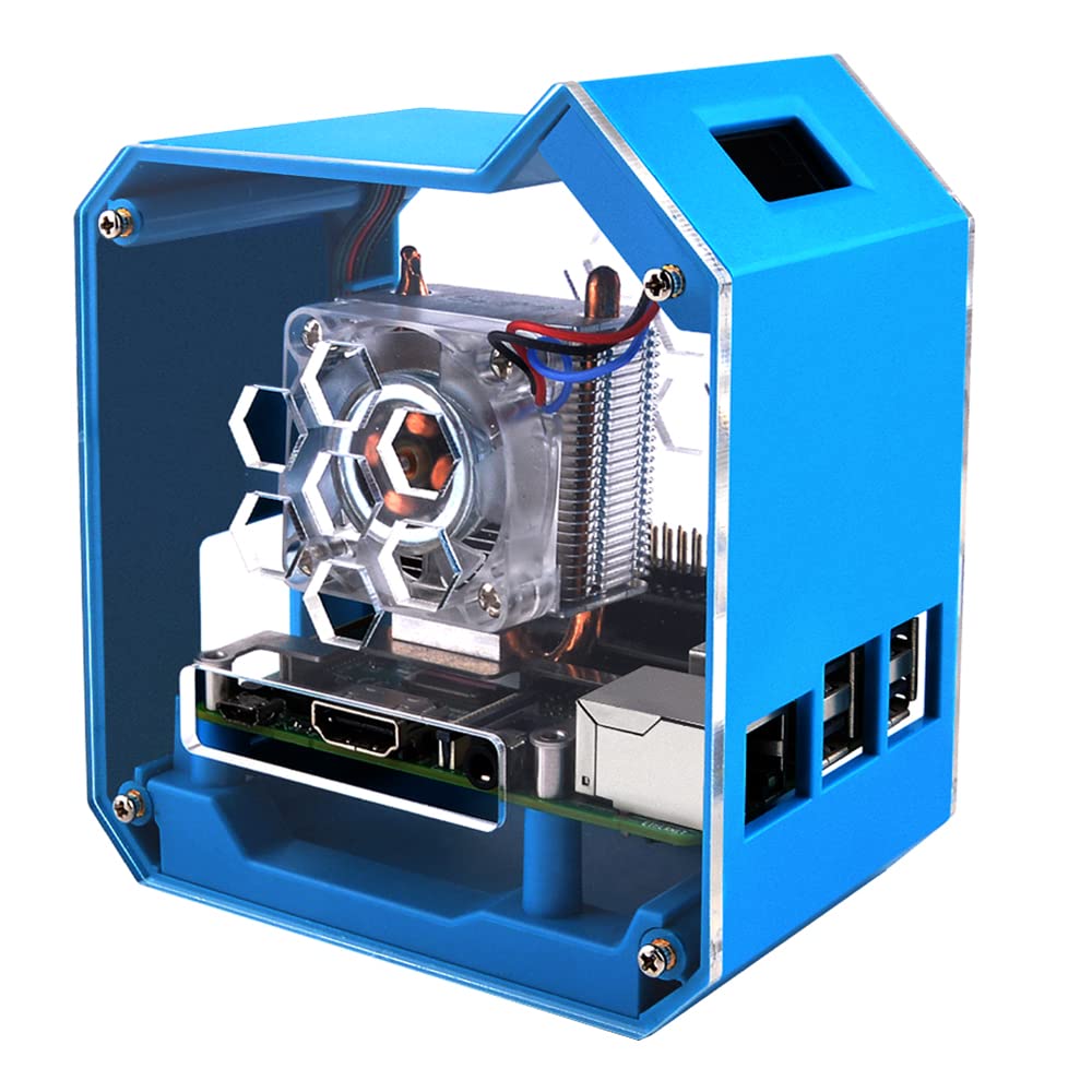 【送料無料】GeeekPi ミニタワーキット Raspberry Pi 3B ケース ICE タワークーラー付き 0.96インチOLEDディスプレイモジュール RGB冷却ファン ラズベリーパイヒートシンク GPIO 1～2 拡張ボード Raspberry Pi 3B / 3B+ と互換性があります