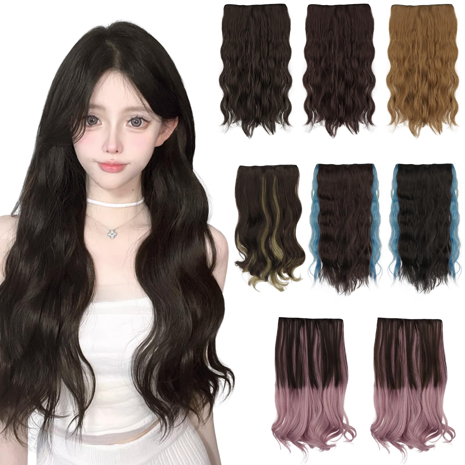 【送料無料】BARSDAR ワンタッチエクステ 襟足ウィッグ 襟足エクステ 巻き髪 クリップ 取り外し可能 耐..