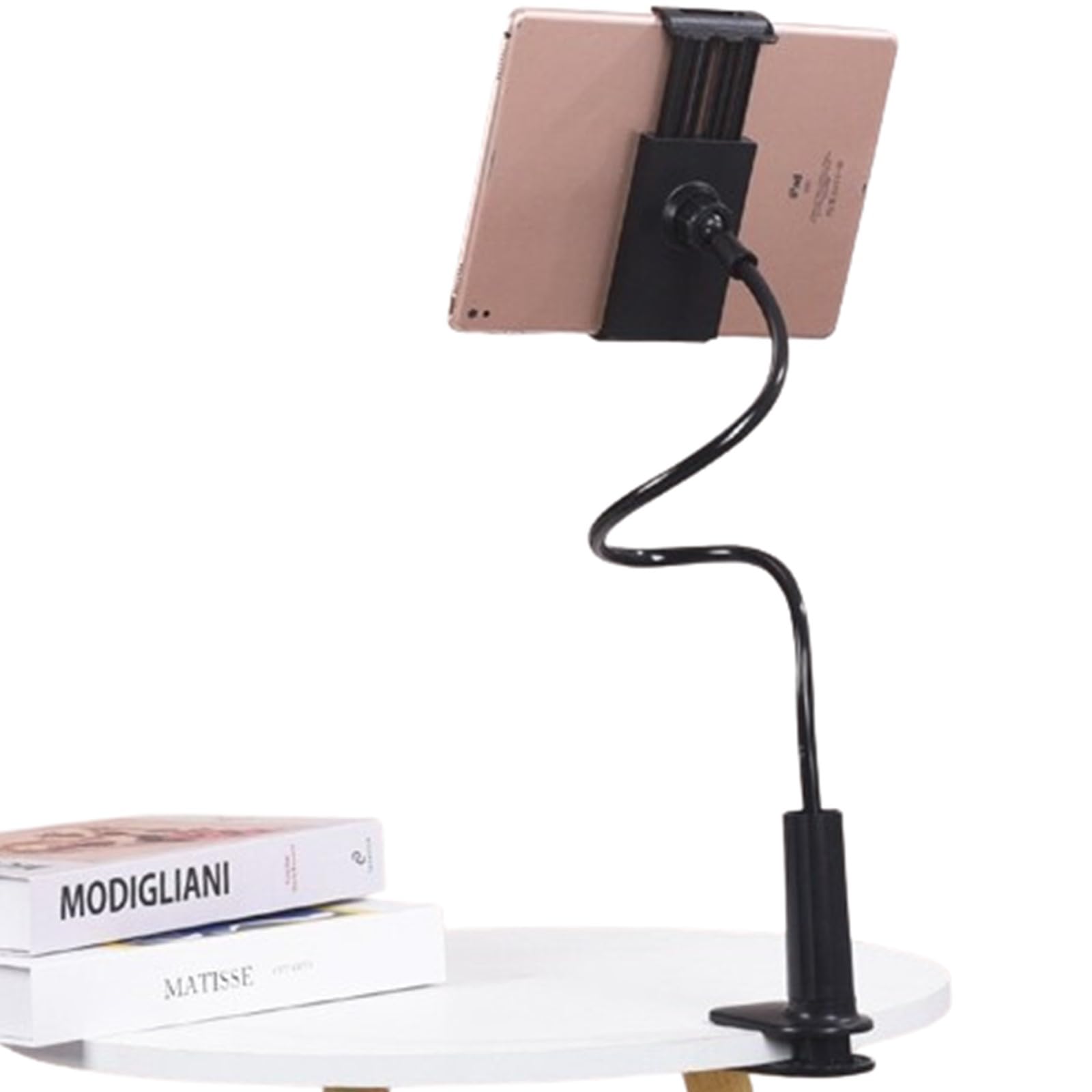 【送料無料】ISEFUJI スマホ タブレット スタンド アームスタンド ホルダー 360°調整可能 ベッドスタンド クランプ式 螺旋式 80cm 12〜18cm対応 (ブラック)