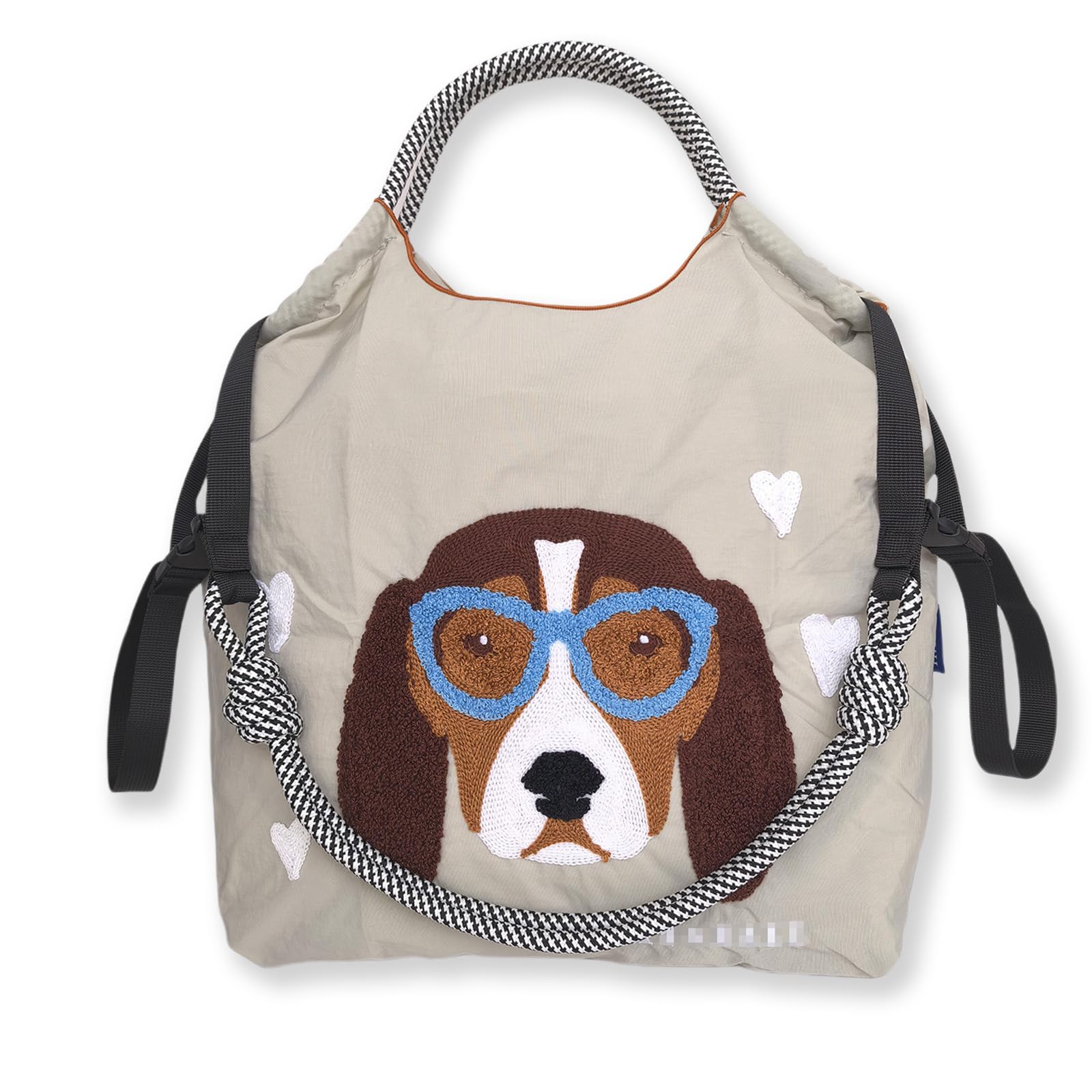 【送料無料】[PUPUKING] ナイロン素材 刺繍エコバッグ ボールチェーンエコバッグ 折りたたみ コンパク..