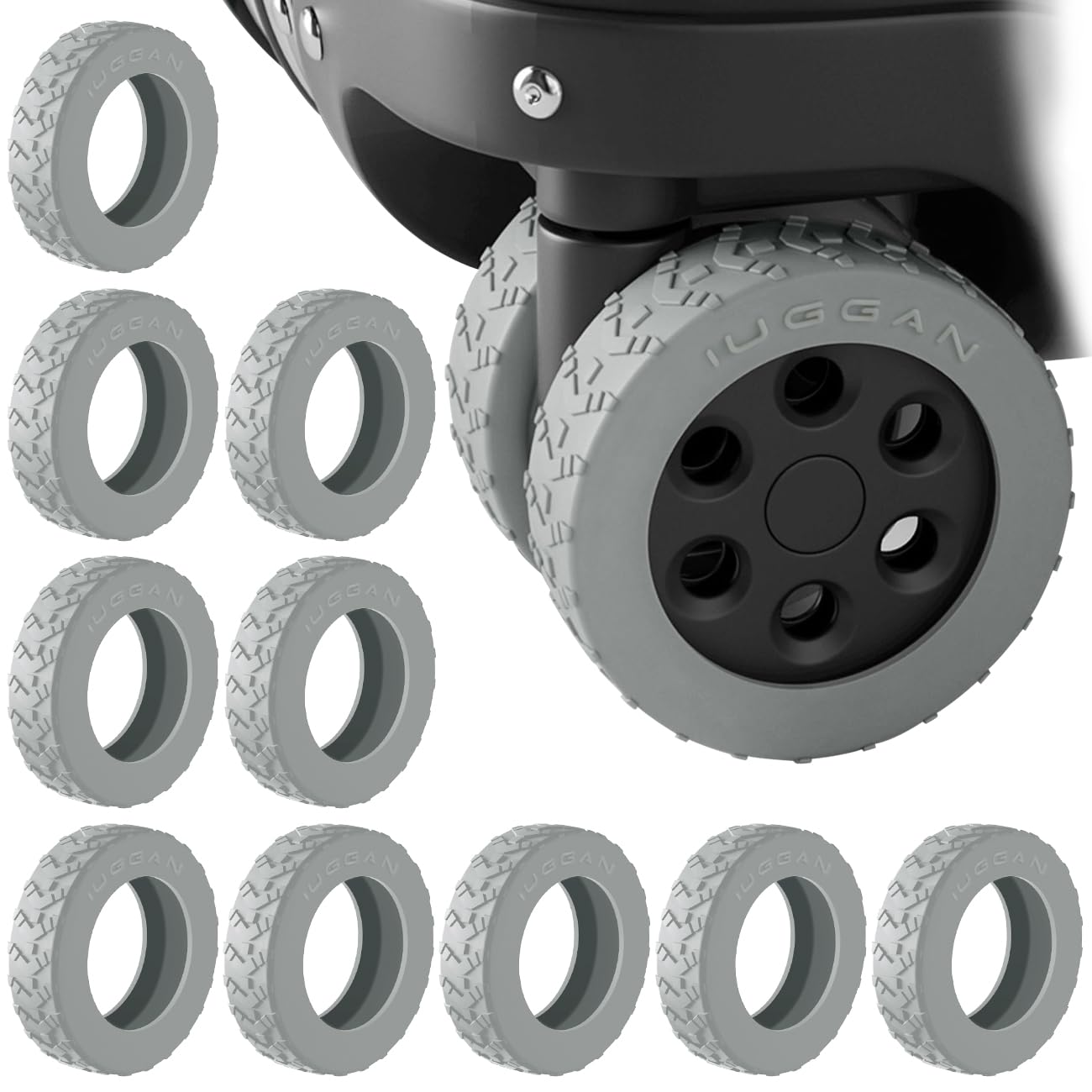 【送料無料】[IUGGAN] キャスターカバー スーツケース タイヤカバー 10個セッド キャリーケース 車輪カ..