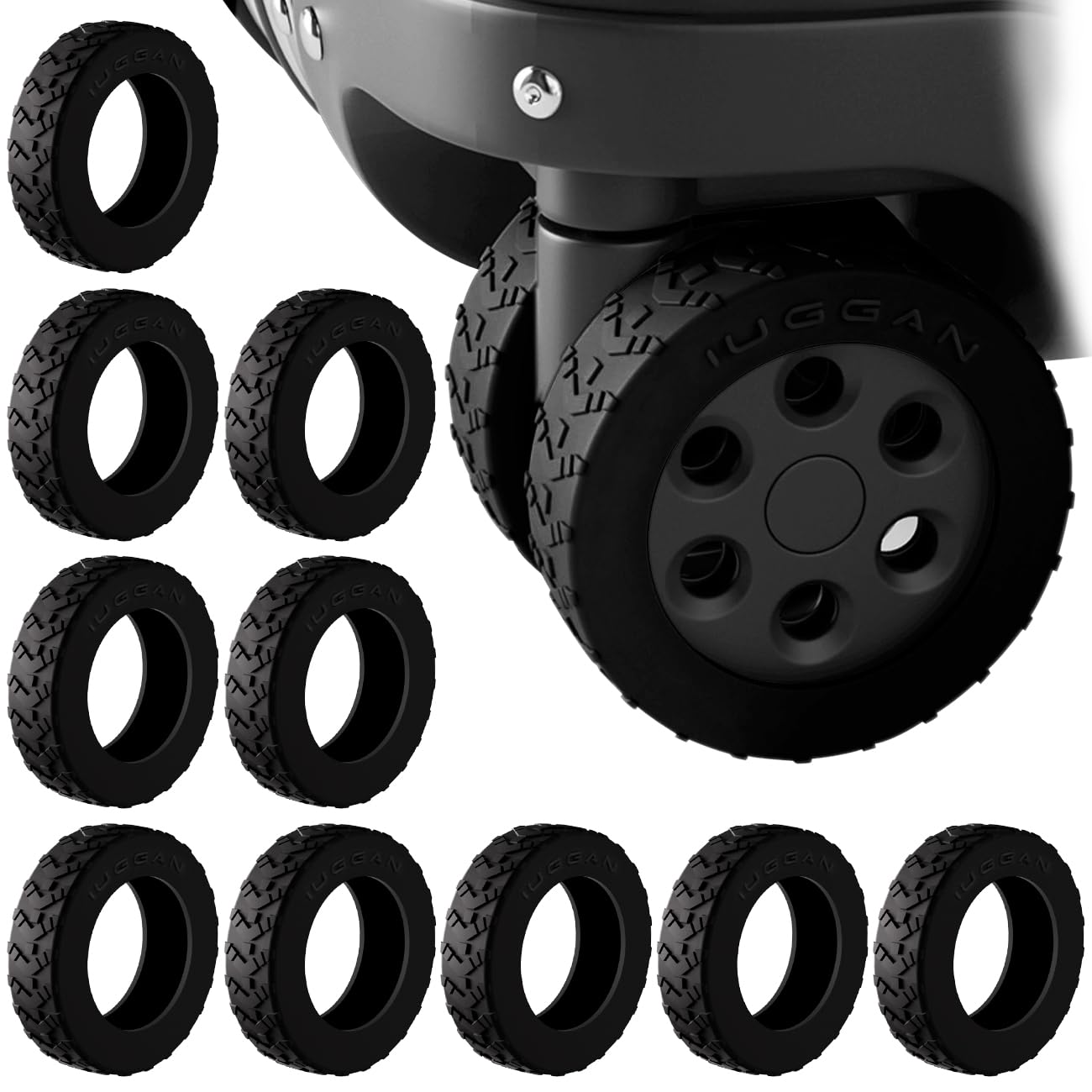 【送料無料】[IUGGAN] キャスターカバー スーツケース タイヤカバー 10個セッド キャリーケース 車輪カ..