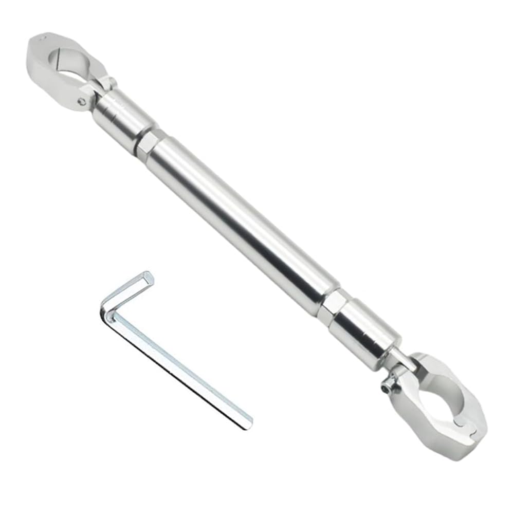 【送料無料】YFFSFDC オートバイバランスバー アルミニウム合金 ハンドルブレース ハンドルスタビライザー 外径φ22mm 調節可能ブレース マルチパーパス クロスバー (シルバー)