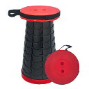 【送料無料】BTtime 折りたたみ椅子 伸縮式 アウトドアチェア 折り畳み式 キャンプ椅子 キャンプスツール 軽量 防水 持ち手付き 持ち運び便利 1秒開閉可能 耐荷重200KG 釣り/観戦/花火大会/屋内/屋外用(赤トップ・ブラックコア)