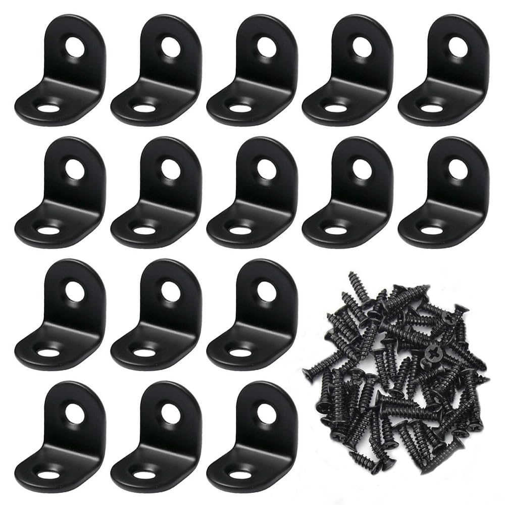 【送料無料】L字アングルブラケット 16個セット 20×20×16mm 直角ブラケット ステンレス製 L字金具 棚受..