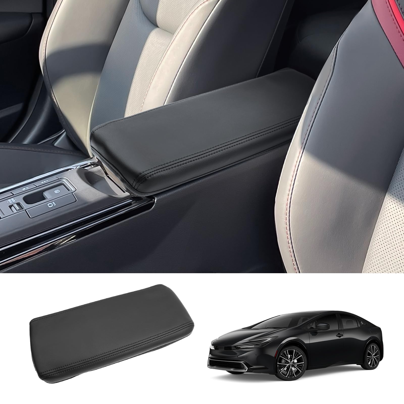 【送料無料】Coleya トヨタ プリウス60系 5代目ZVW6# MXWH6#型 2023〜専用 アームレストカバー アームレストクッション アームレストパッド コンソールボックスパッド 保護カバー 肘置き 専用設計カバー 触り心地もグッド 汚れ防止 取付簡単 カーアクセサリー レザー