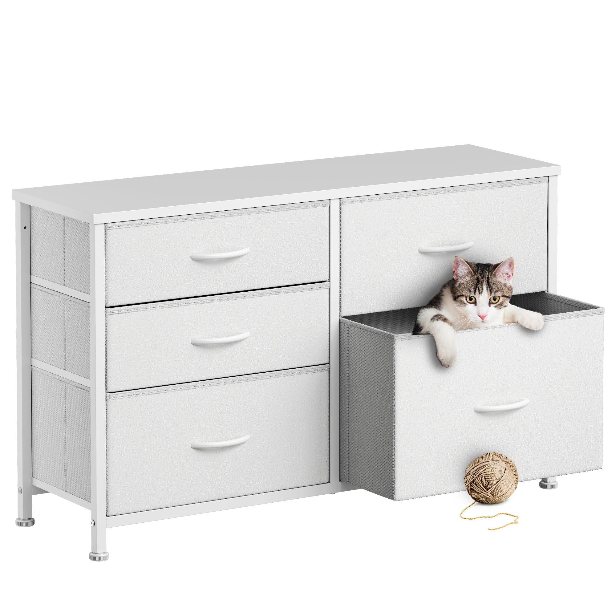 楽天White Wings【送料無料】YeTom チェスト 3段 タンス 収納 洋服タンス 箪笥 ローチェスト たんす 100*29.8*61cm 衣類収納 衣装ケース 引き出し 3段5杯 テレビ台 白い