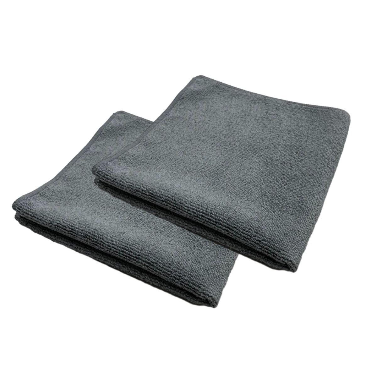 【送料無料】マイクロファイバー 洗車 タオル 超吸水 速乾 クロス 40×40cm 2枚入り 小判 傷防止 ふき取りグレー TARO WORKS