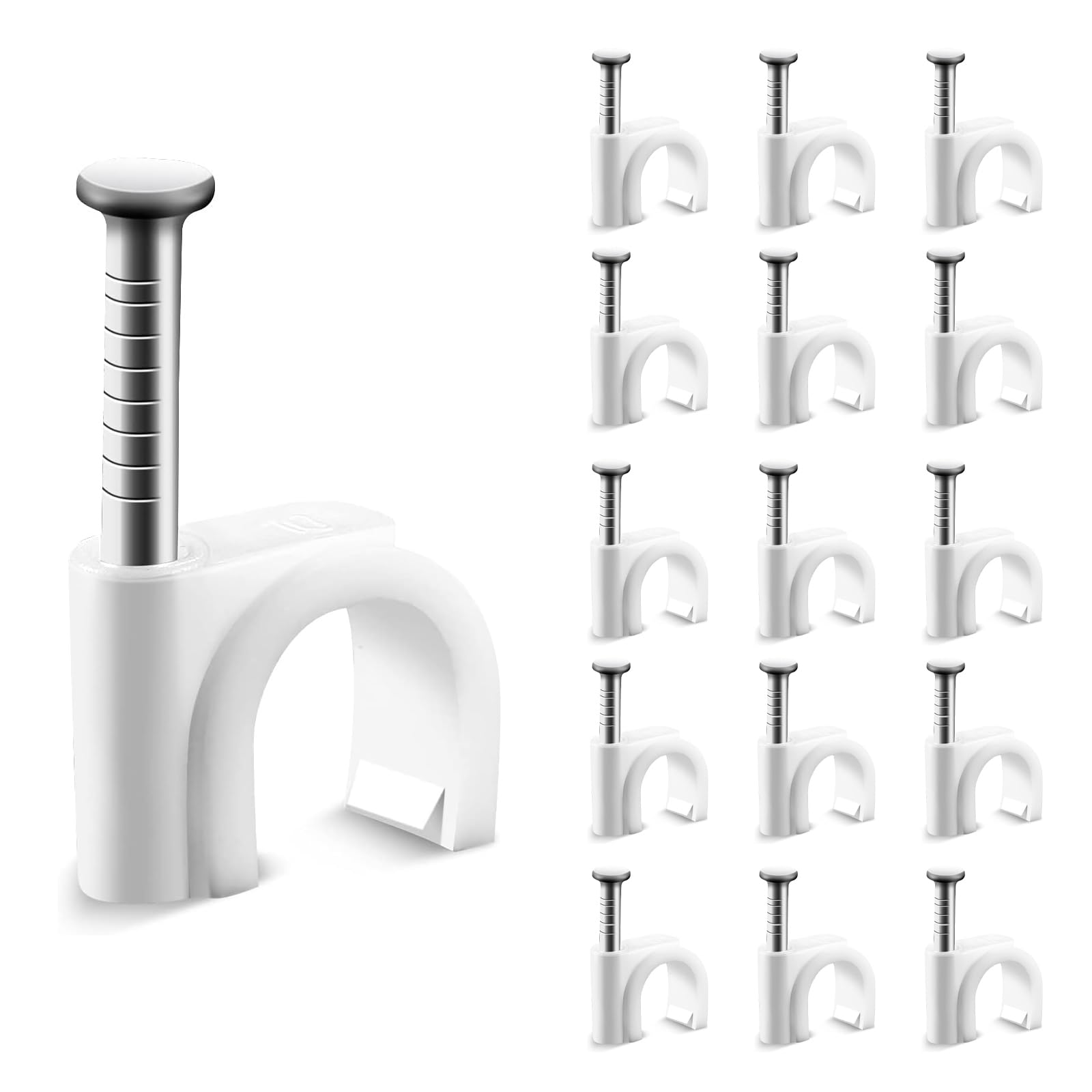 【送料無料】Anboli ケーブルステップル 約100個 6mm/7mm/8mm/10mm コードとめ具 釘止めタイプ 配線収..