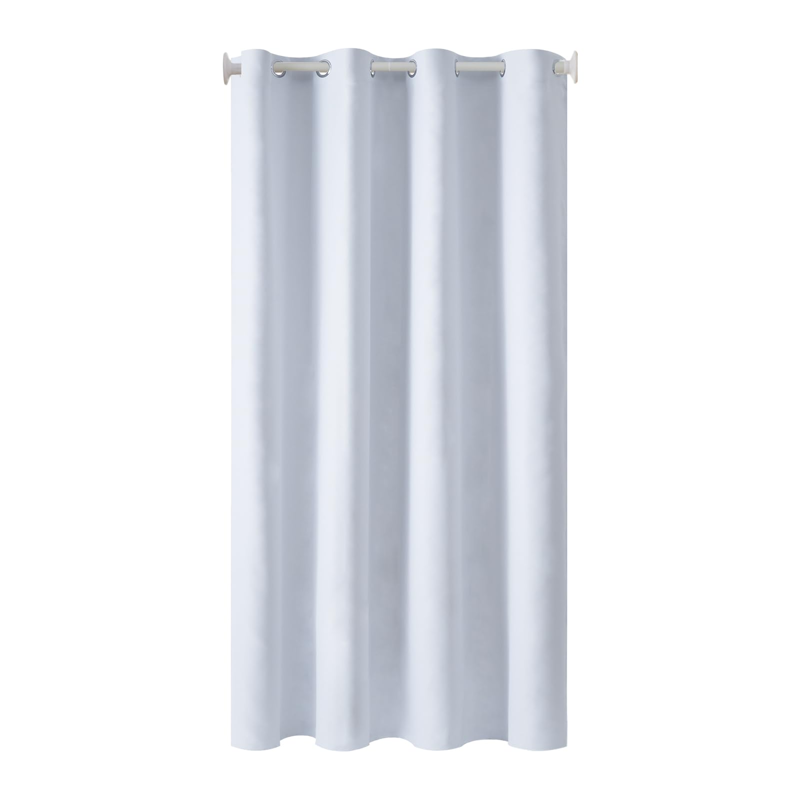 楽天White Wings【送料無料】Topfinel カーテン 遮光 間仕切りカーテン 断熱 幅107cm 丈160cm 1枚入り グレーホワイト ハトメ型 突っ張り棒 カーテン 仕切りカーテン ドアカーテン 目隠し 玄関 キッチン リビング