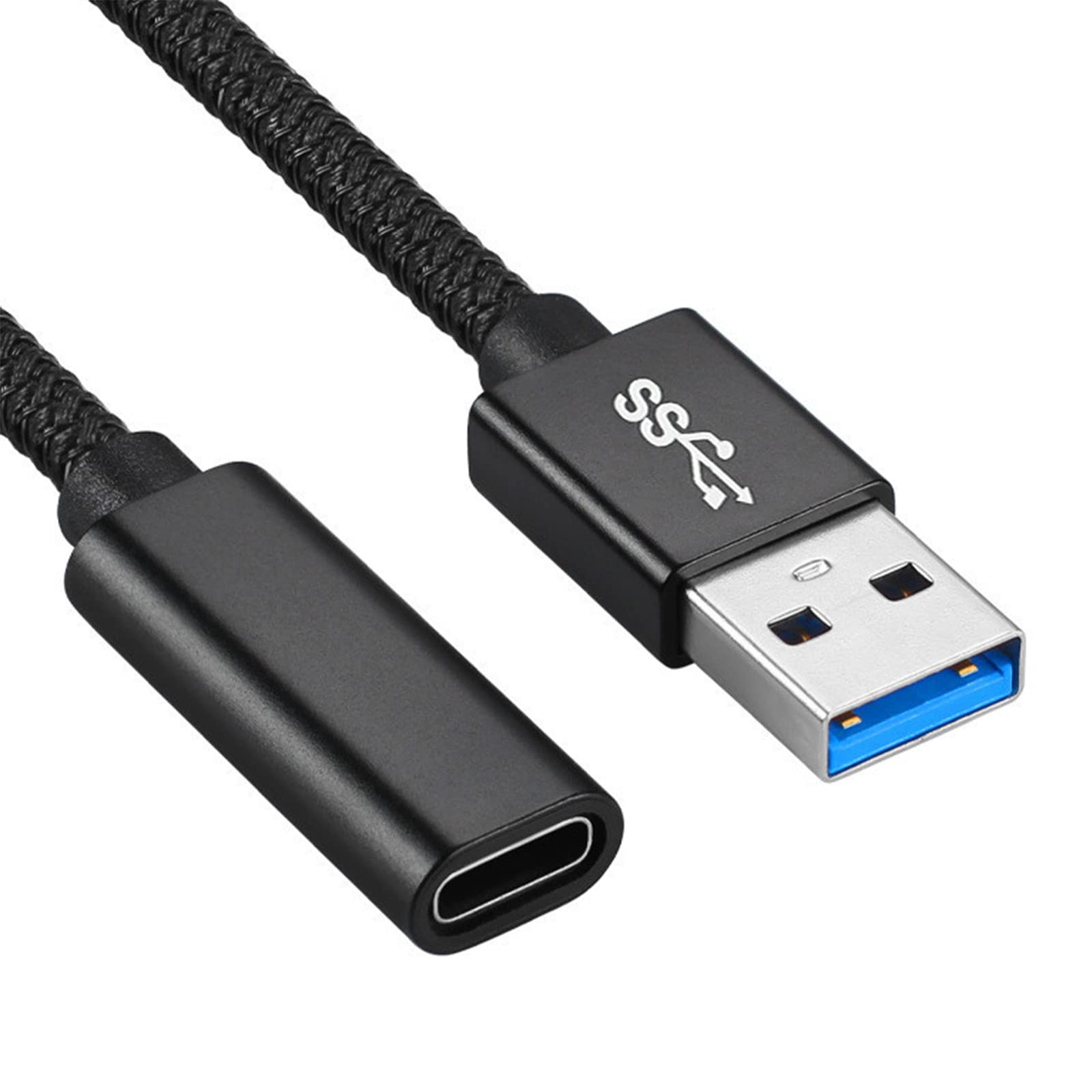 【送料無料】YFFSFDC USB 3.1オス Type C メス 変換ケーブル USB タイプC 変換アダプタ オスメスコード USB Type C変換接続線 10Gbps 高速データ転送 3A急速充電 小型 軽量 ナイロン編み 高耐久 usb type c 変換アダプタ タイプc イヤホン Mac Book Pro/Air/i Pad Pro 2