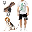 【送料無料】CHMKSTC 犬リード 肩掛けリード ショルダーリード ハンズフリー犬 リード 小中型犬しつけ用リード 5in1多機能 全長2.6M 直径10MM 50kgまで対応 2頭犬同時引き可能 腰に掛けいる可能 両手解放 調節可能 夜光 反射素材 迷子防止 脱走防止 外れにくい ランニン