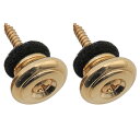【送料無料】Musiclily Pro 17mm 大きいギターストラップピン エンドピン アコースティック/エレキギター/ウクレレ用、ゴールド (2個セット)