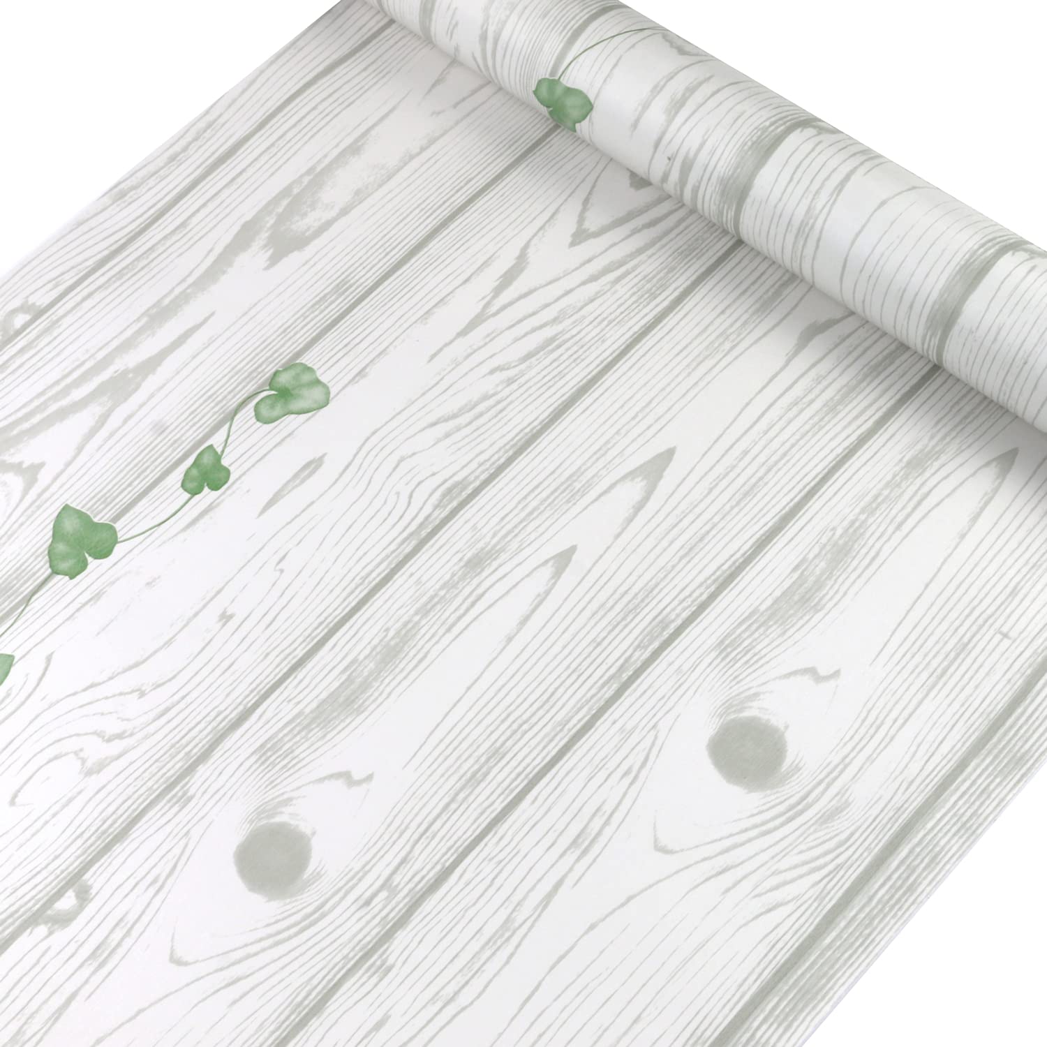 【送料無料】Homya 壁紙 シール 剥がせる リメイクシート 防水シール 45cm*10m 木目調 リフォームシート 防カビ カッティングシート のり付き 葉柄