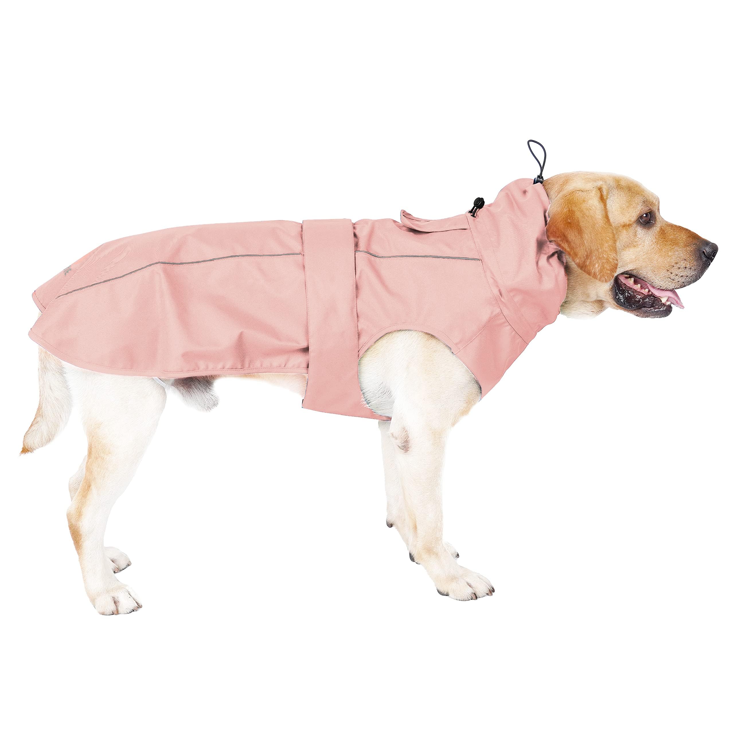 【送料無料】MAMORE 犬 レインコート カッパ ドッグ雨具 防雨犬服 ジャケット ポンチョ 防水 撥水 防風 着脱簡単 中型犬 大型犬 超大型犬 小型犬 通気 軽量 快適 防塵 耐水 梅雨対策 夏秋春 散歩 反射材 (2XL, ピンク)