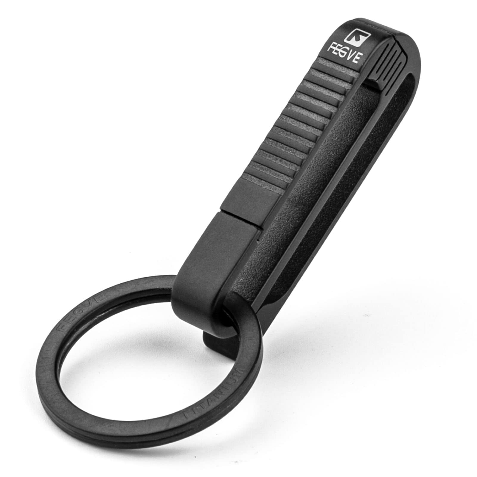 【送料無料】[FEGVE] キーホルダー 車用 チタン カラビナ おしゃれ キークリップ 車 自転車 バイク 家 ..
