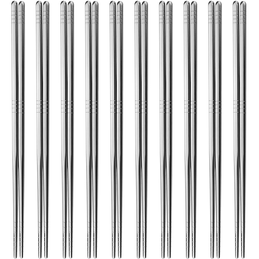 【送料無料】AOOSY 箸 10膳セット 24cm ステンレス 韓国 金属 真空箸 軽い お箸 韓国食器 自社工場で製造 鏡面仕上げ 食洗機対応 四角形柄 滑り...