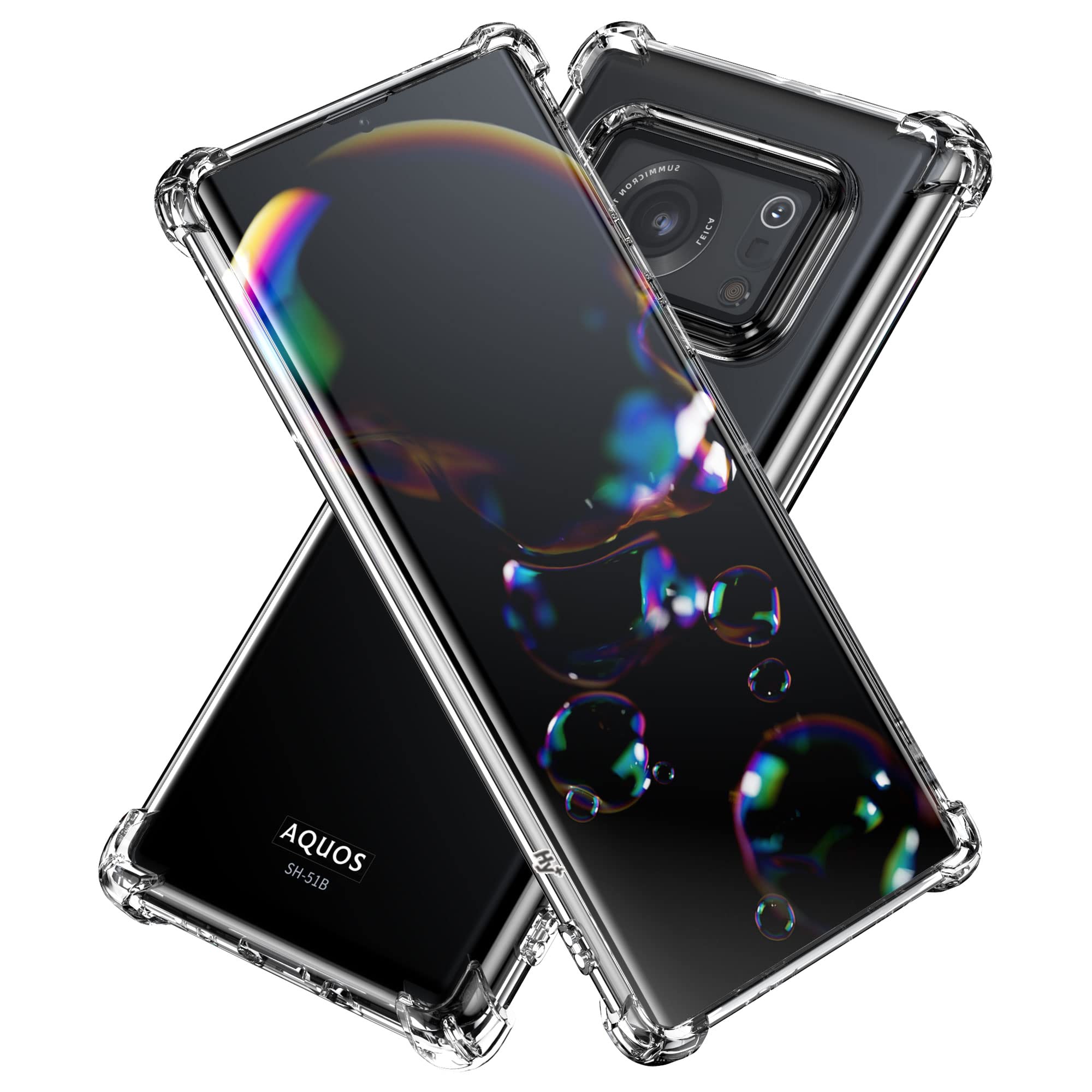 【送料無料】Hy+ AQUOS R6 耐衝撃 ケース SH-51B SH-M22 カバー ストラップホール 米軍MIL規格 クリア 衝撃吸収ポケット内蔵 TPU ケース