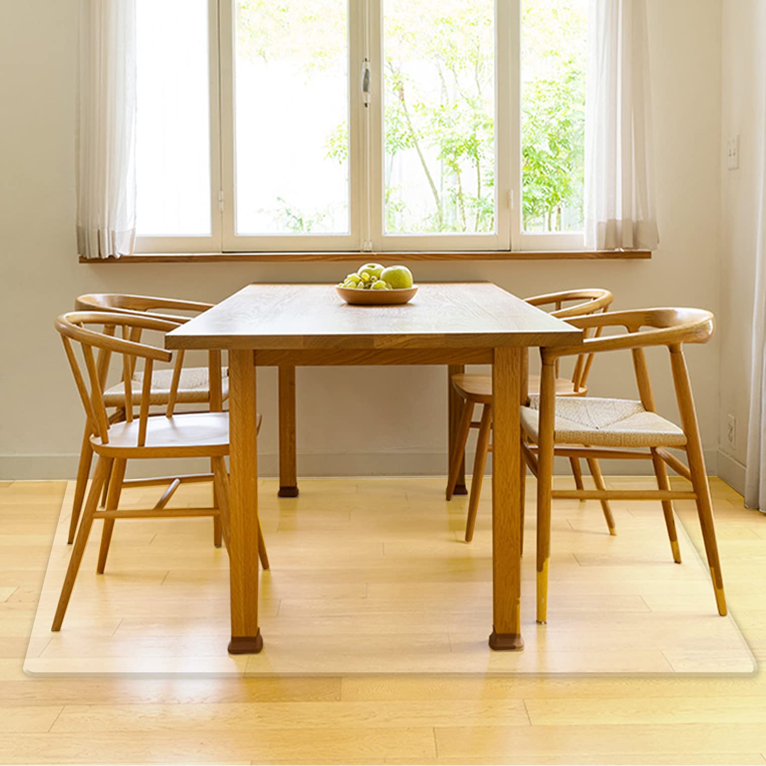 【送料無料】【床暖房対応】 ダイニングマット 透明 防水 150×190cm 【Latuna ラチュナ】 ダイニングテーブル テーブル下マット フロアマット 厚さ 1.5mm （サイズ 150 × 190cm）