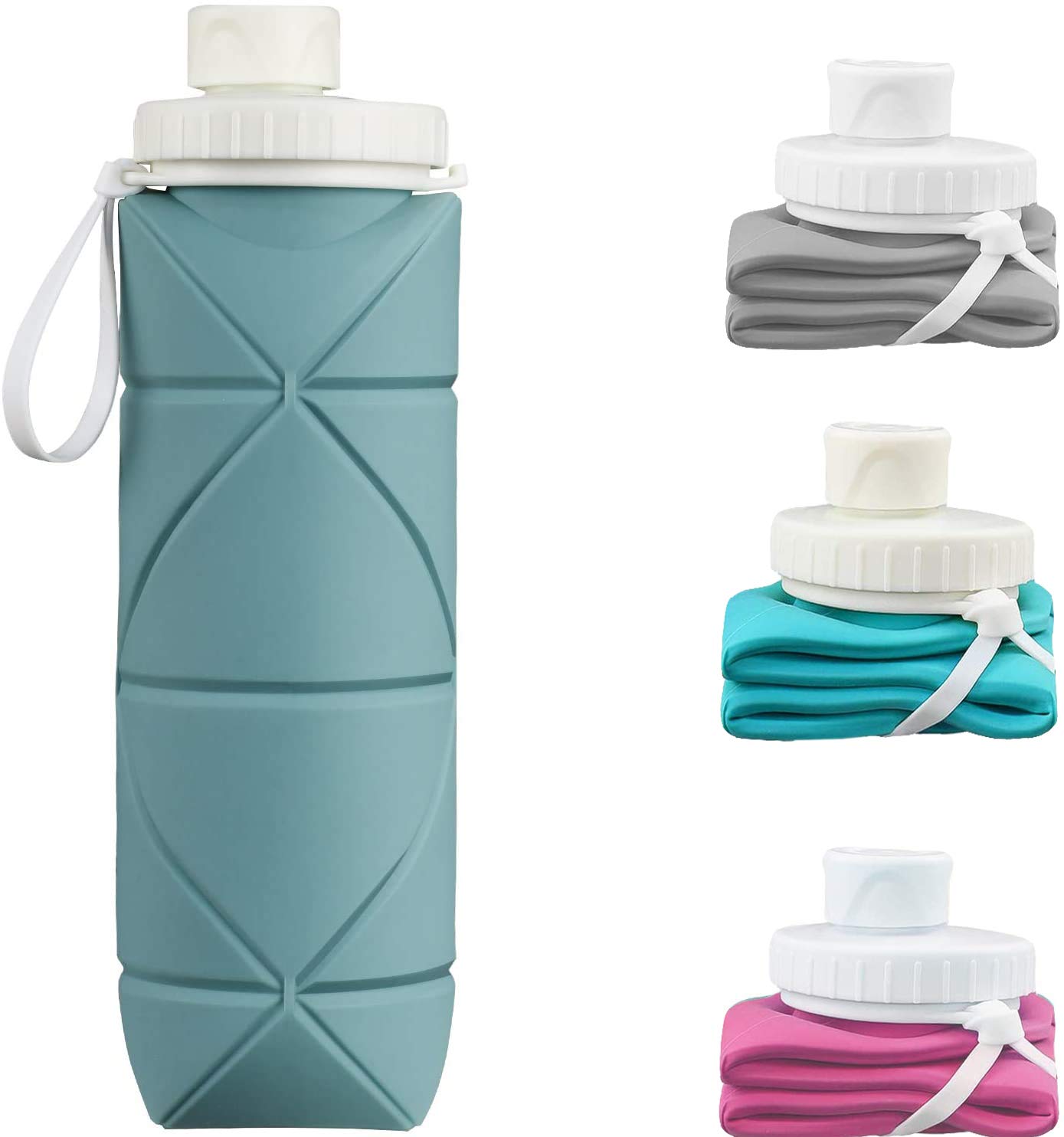 【送料無料】折りたたみ式ウォーターボトル 携帯用スポーツ水筒 大容量防水/屋外環境保護ウォーターボ..