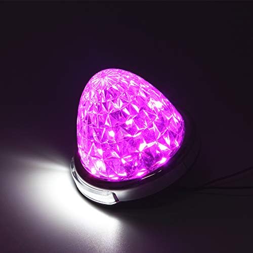 【送料無料】REPTICO LEDサイドマーカーランプ 24V トラック用 路肩灯ピンク クリアレンズ 8面クリスタ..