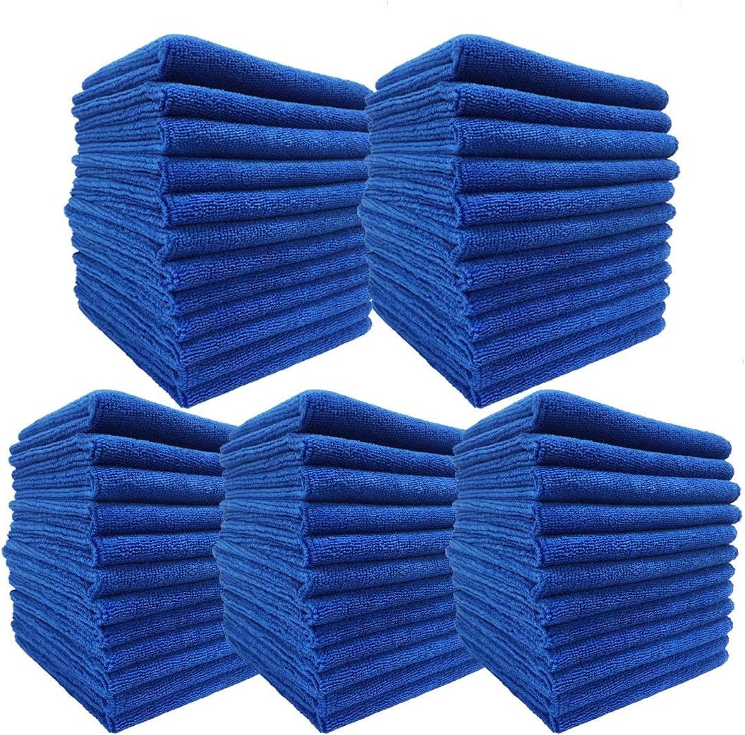 【送料無料】TARO WORKS 洗車タオル 60枚 超吸水 マイクロファイバークロス 拭き上げ 30x30 青