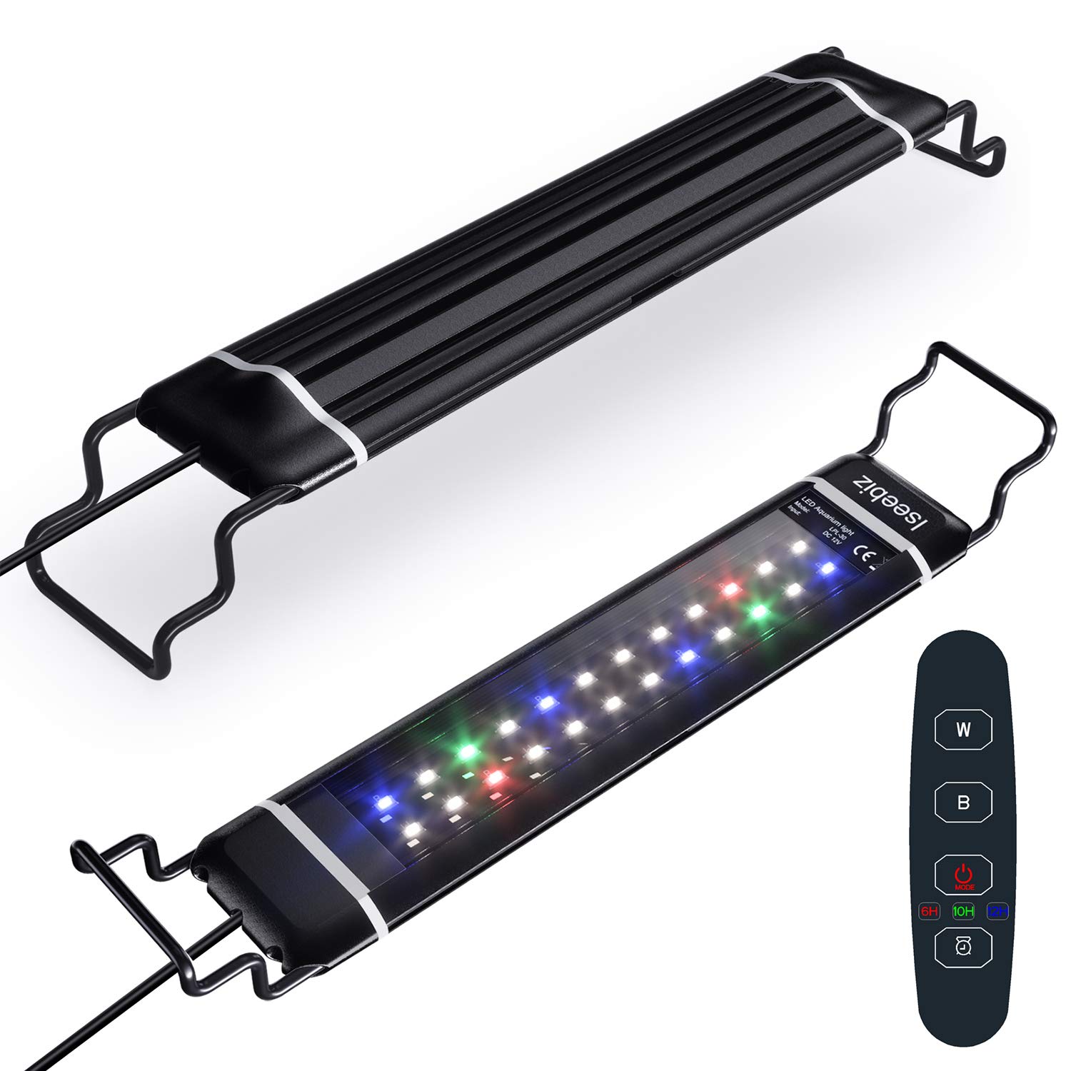 【送料無料】水槽照明 LEDライト 水槽ライト アクアリウムライト 熱帯魚ライト タイマー(6/10/12H/不定時) 3つの照明モード 10段階明るさ調整 スライド式 24個LED 50000時 長寿命 観賞魚飼育 水草育成 淡水＆海水両用 (IPL-30)