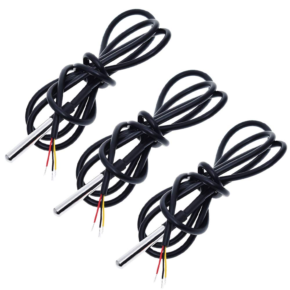 【送料無料】DiyStudio 3個 DS18B20温度センサー温度プローブDS18B20のための防水デジタルサーマルプロ..