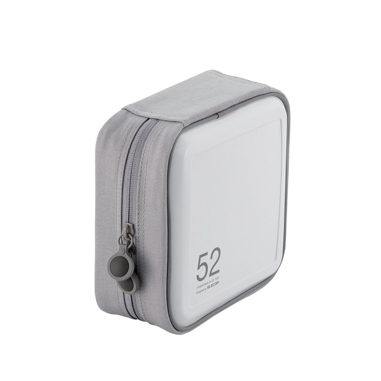 【送料無料】エレコム DVD CDケース セミハード ファスナー付 52枚収納 ホワイト CCD-H52WH