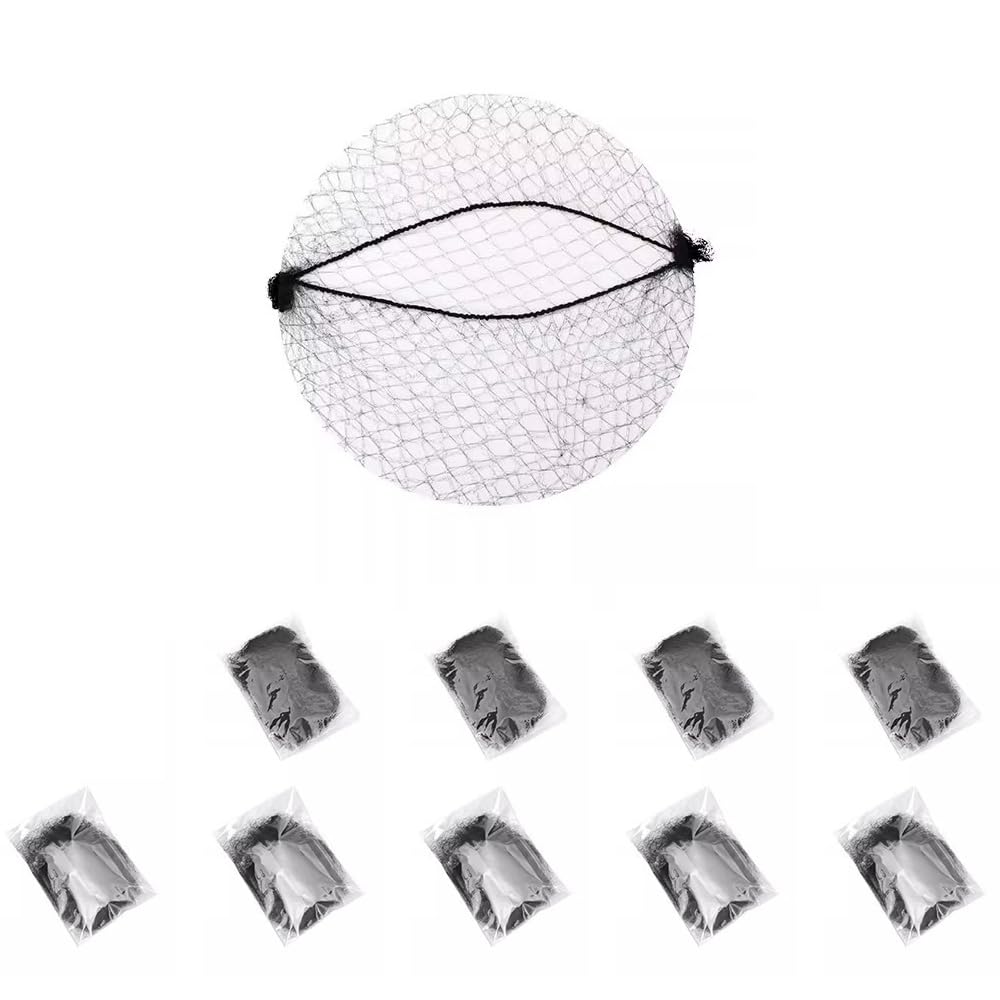 【送料無料】シニヨンネット ヘアネット アシアナネット 10個セット 黒 髪長さ50cm前後サイズ 目に見えない お団子ネット バレエ 髪まとめる おしゃれ 網...