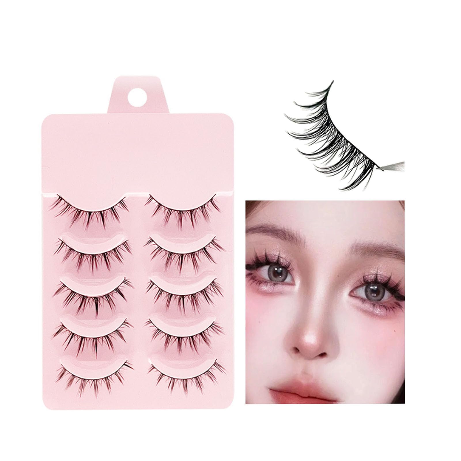 【送料無料】つけまつげ ナチュラル目尻 短め 上まつげ 人気小悪魔 軽量 手作り マンガ風メイク 大きな..