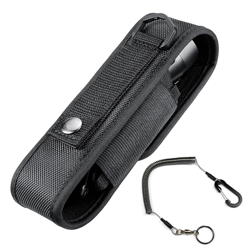 【送料無料】ライトポーチ 懐中電灯ケース 電池収納ポケット カールコード付き15〜17cmの 懐中電灯 持..