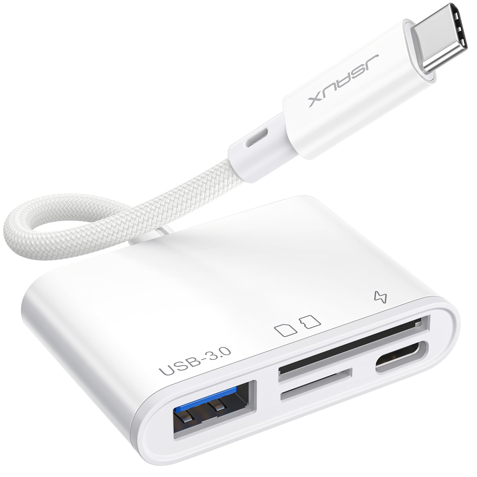 【送料無料】4イン1 USB C SDカードリーダー JSAUX USB C Micro SDカードリーダー (USB 3.0 & 充電)ポ..