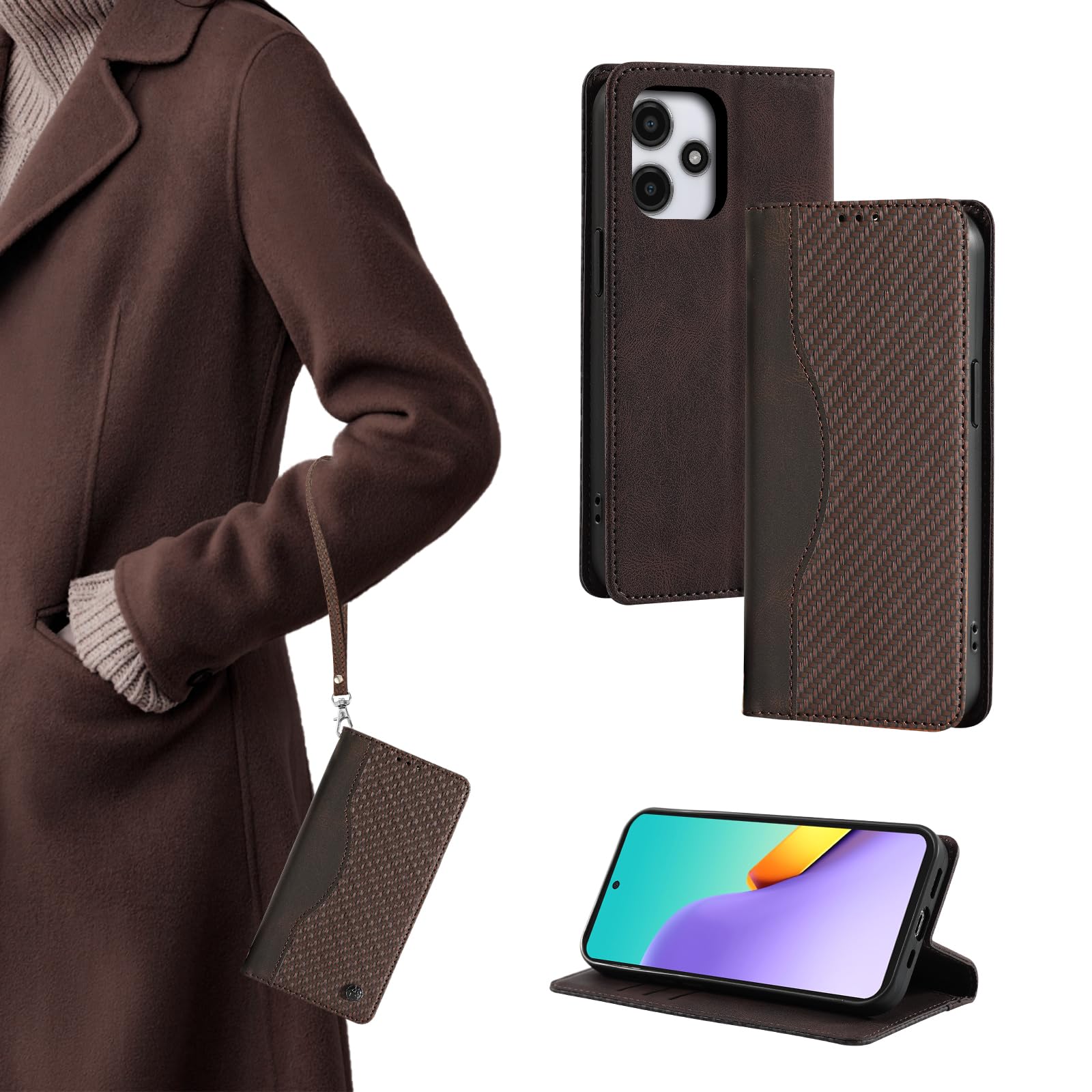 【送料無料】QANKISIS redmi 12 5g ケース 肌触り良い レドミ12 5g スマホケース カード収納 xiaomi redmi 12 5g ケース 織り模様 redmi12 5g ケース 擦り傷防止 レッドミー12 5g ケース 全面保護 redmi 12 5g カバー xiaomi redmi 12 ケース redmi 12 5g xig03 ケースー