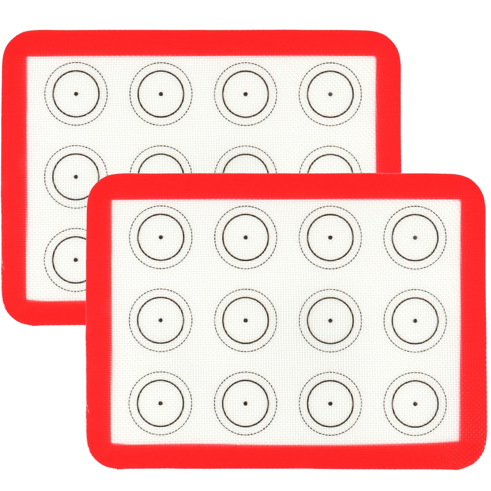 【送料無料】OptiPro ベーキングマット クッキングシート パンマット 食品級 シリコーン クッキー マカロン ピザ シートクッキングマット 製菓マット オーブン 電子レンジ対応 30×20cm 2枚セット (赤)