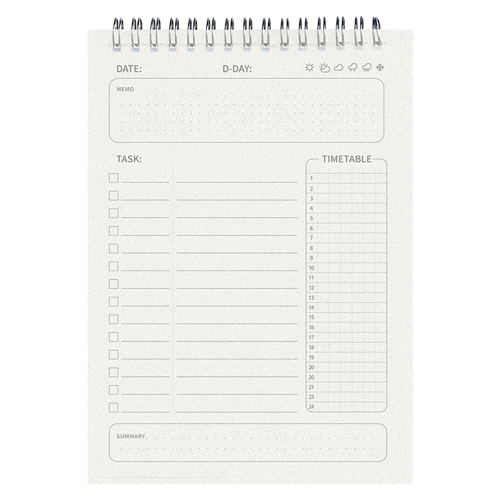 【送料無料】TerraShine デイリープランナー 80 /本 仕事用メモ帳 タスク管理 ノート 時間管理ノート デイリーリストプランナー 日々の時間管理 ス...