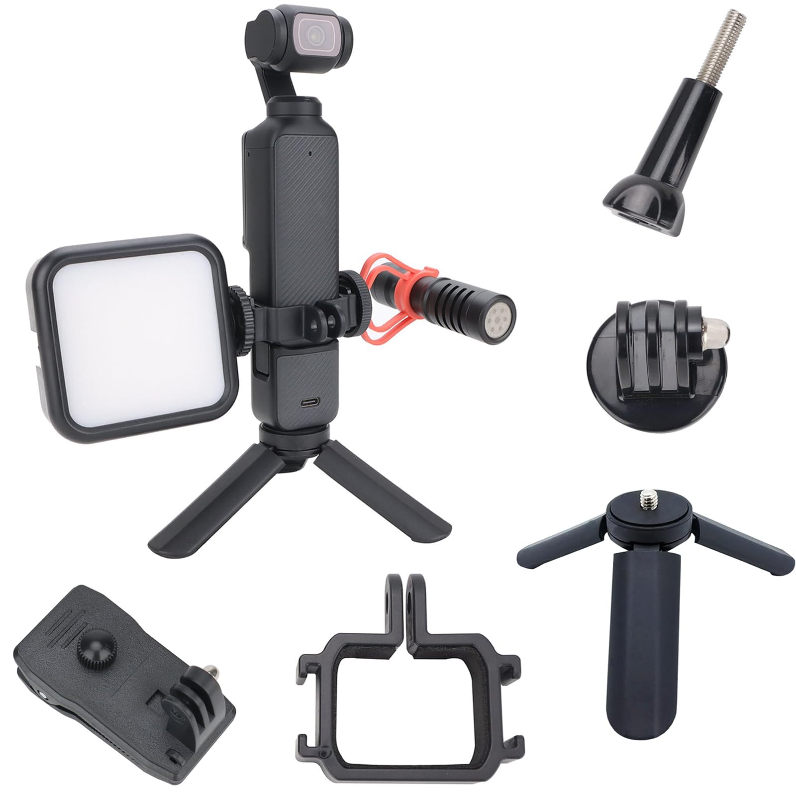 【送料無料】Buziba メタル拡張アダプター DJI OSMO Pocket 3 Mini 三脚 デスクトップ 卓上スタンド バックパック クリップマウント ジンバルカメラ 固定フレーム ベゼル ブラケットホルダー