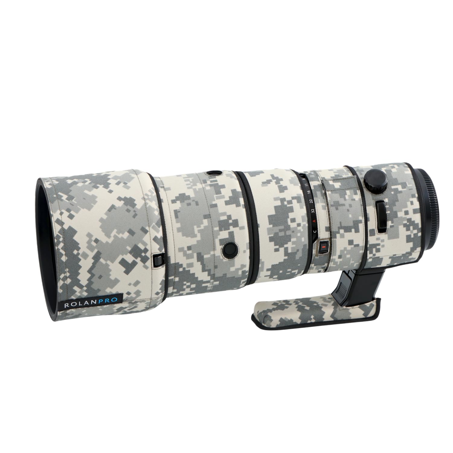 【送料無料】ROLANPRO レンズコーティング 適用于富士FUJIRON GF 500mm F5.6R LM OIS WR 偽装レンズカバーレンズ保護カバー3層構造保護、防水-#灰色のデジタル迷彩