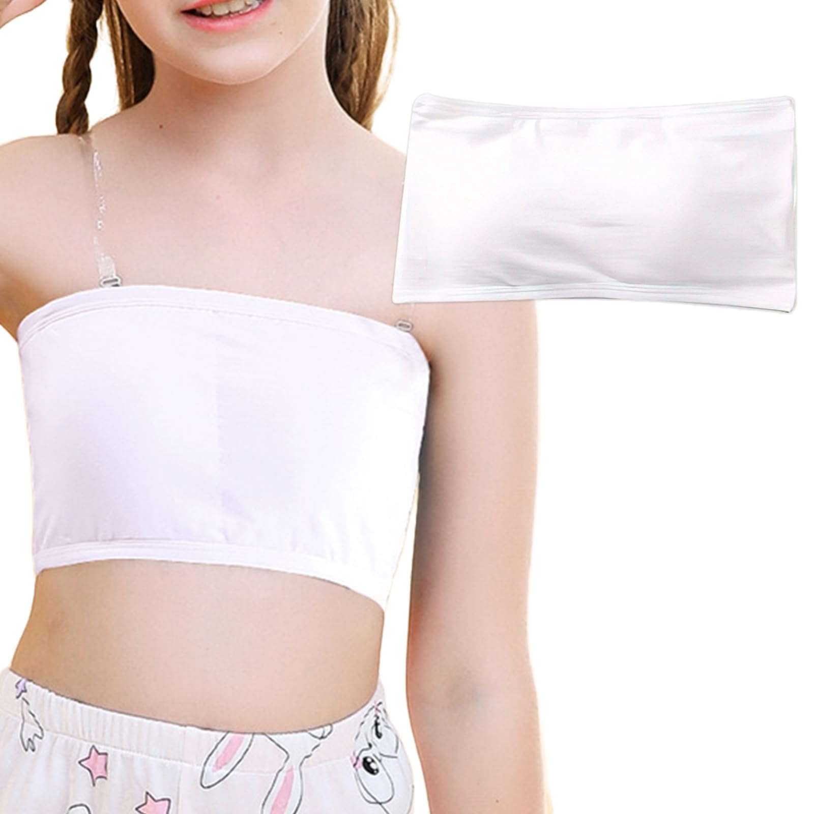 【送料無料】[雲見] チューブトップ ストラップ キッズ (JP, アルファベット, M, ホワイト)