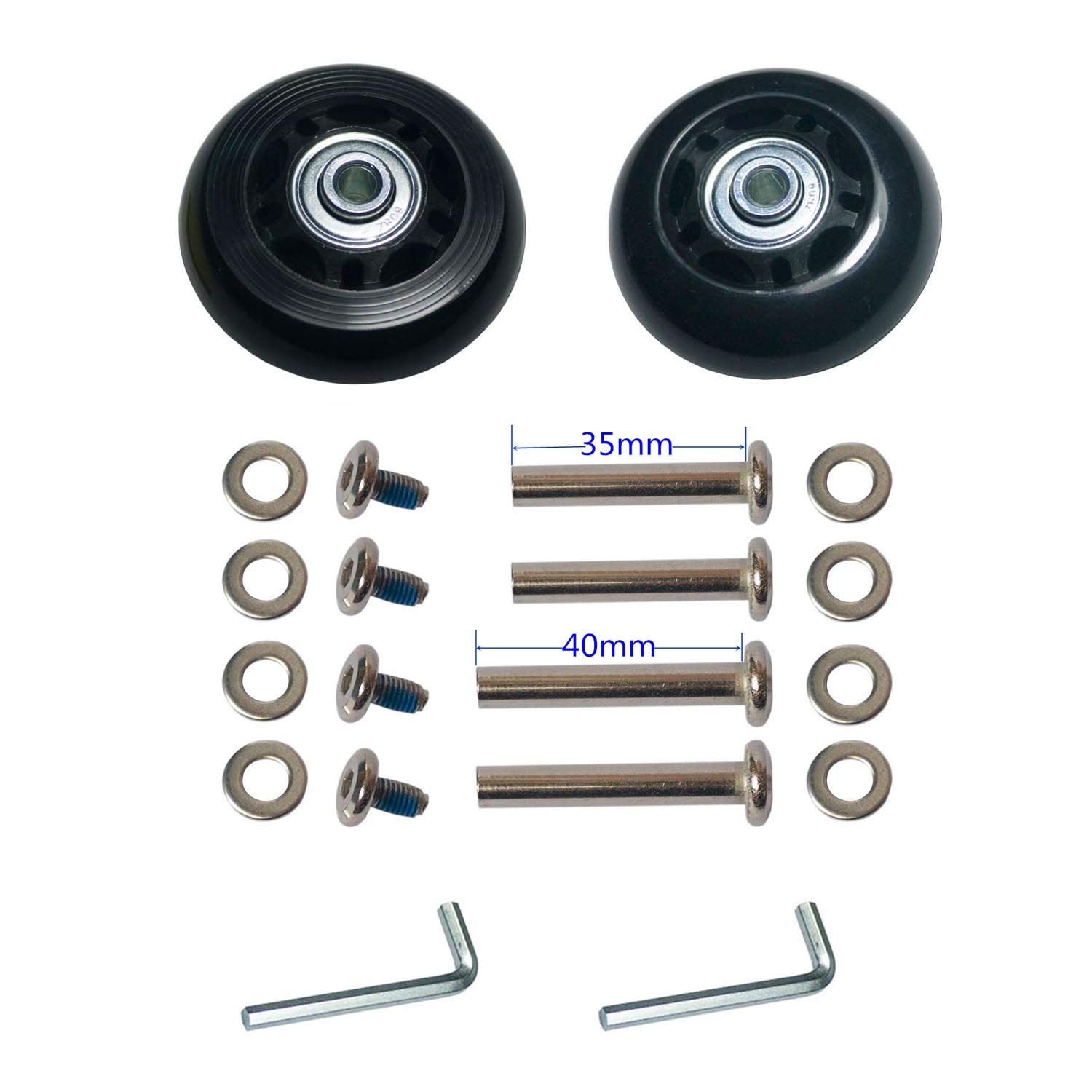 【送料無料】[YongXuan] 静音シリーズキャスター 車輪用交換タイヤキット スーツケース, ショッピング..